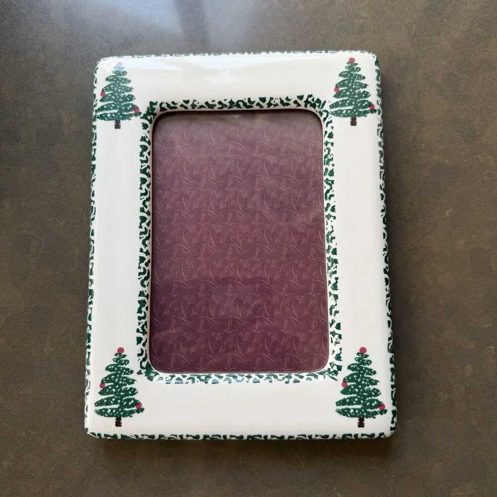 Vintage Furio Christmas Tree White Ceramic Photo Picture Frame 4x6 Dayton Hudson